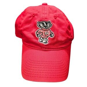 Signatures Wisconsin Badgers Bucky Badger Red Snapback Hat Adjustable Cap